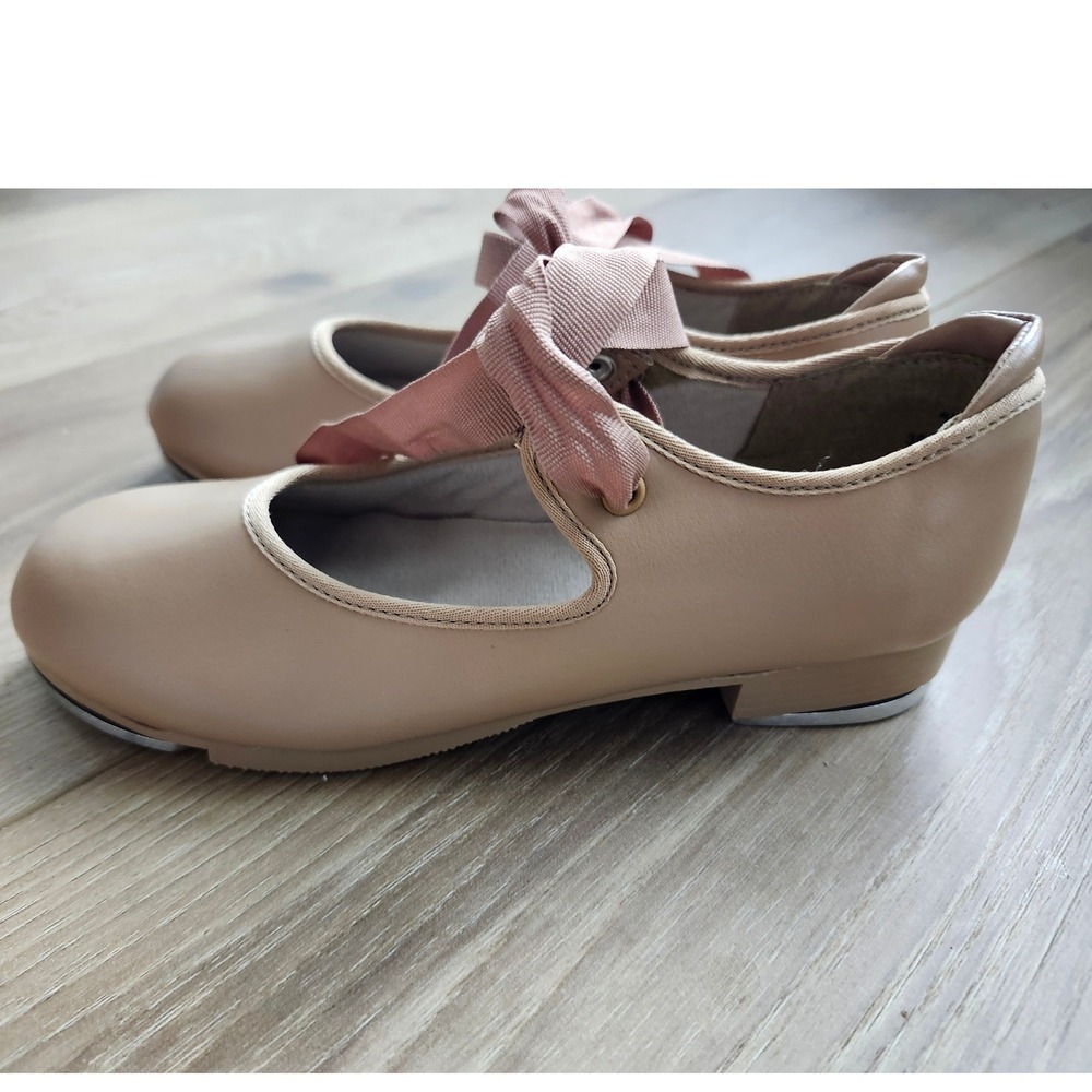 Capezio Mary Jane Tap Shoes Caramel Tan Tele Tone Taps 3800 Kids Size 13M